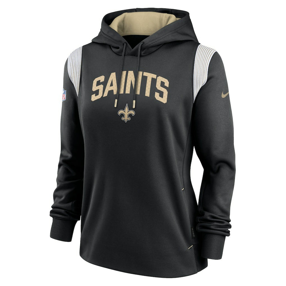 New Orleans Saints Women's Sideline Stack Performance Pullover Hoodie - Black Hoodies