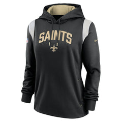 New Orleans Saints Women's Sideline Stack Performance Pullover Hoodie - Black Hoodies
