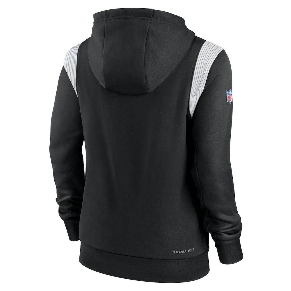 New Orleans Saints Women's Sideline Stack Performance Pullover Hoodie - Black Hoodies