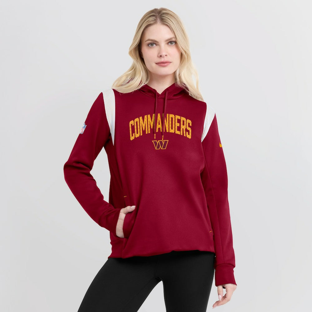 Washington Commanders Women's Sideline Stack Performance Pullover Hoodie - Burgundy Hoodies
