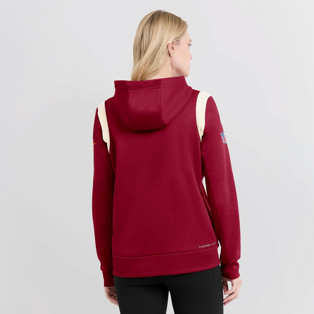 Washington Commanders Women's Sideline Stack Performance Pullover Hoodie - Burgundy Hoodies