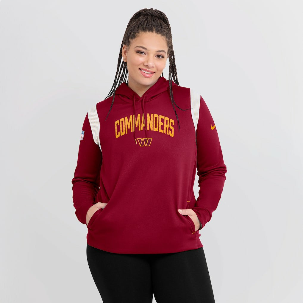 Washington Commanders Women's Sideline Stack Performance Pullover Hoodie - Burgundy Hoodies