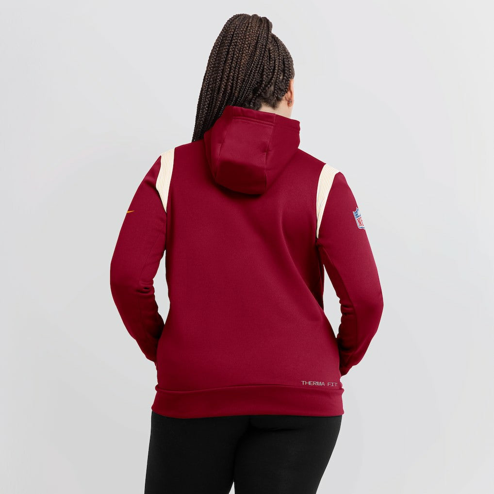 Washington Commanders Women's Sideline Stack Performance Pullover Hoodie - Burgundy Hoodies