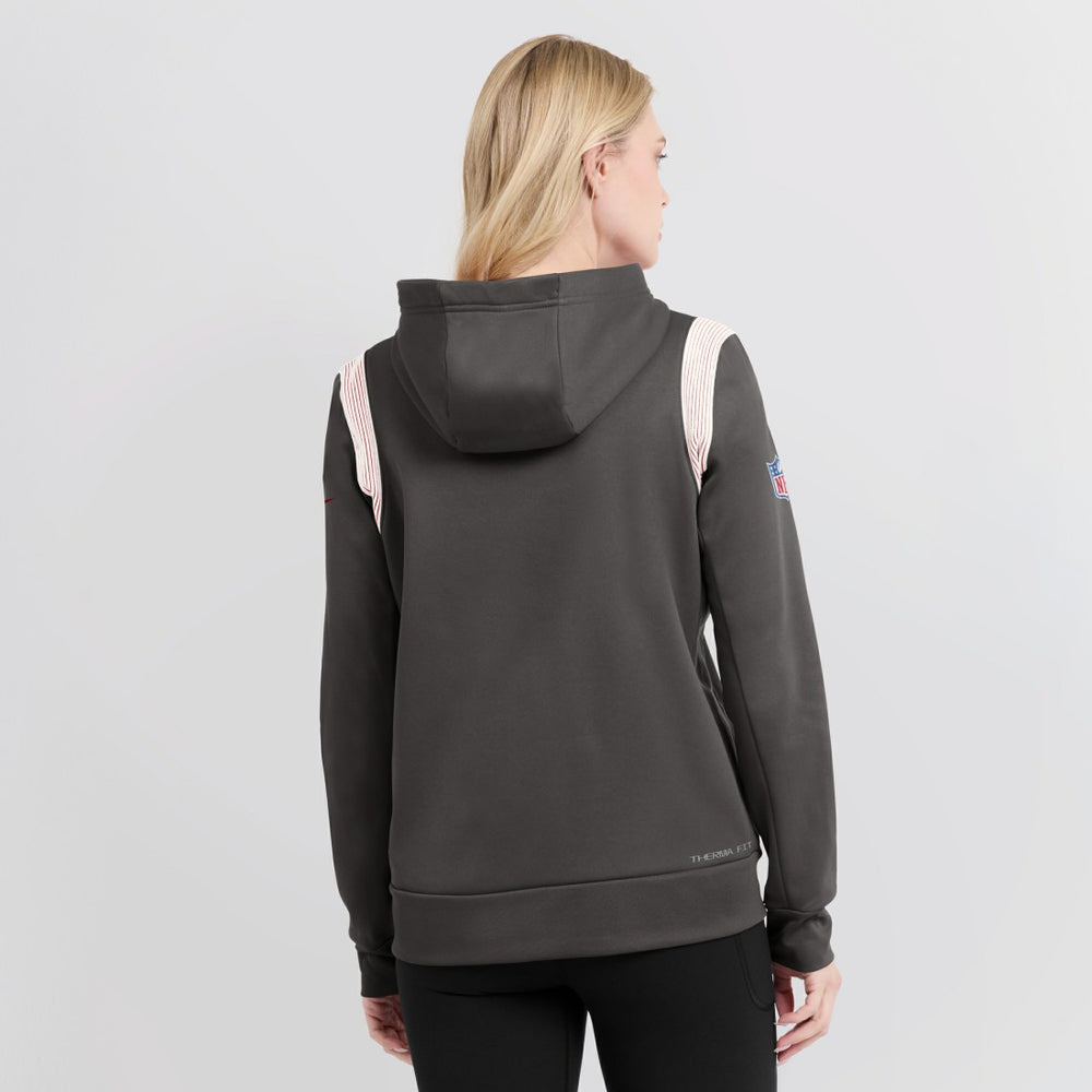 Tampa Bay Buccaneers Women's Sideline Stack Performance Pullover Hoodie - Pewter Hoodies