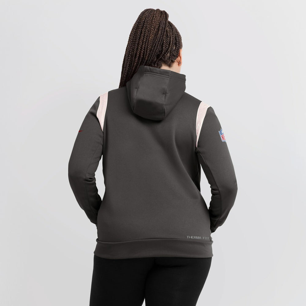 Tampa Bay Buccaneers Women's Sideline Stack Performance Pullover Hoodie - Pewter Hoodies