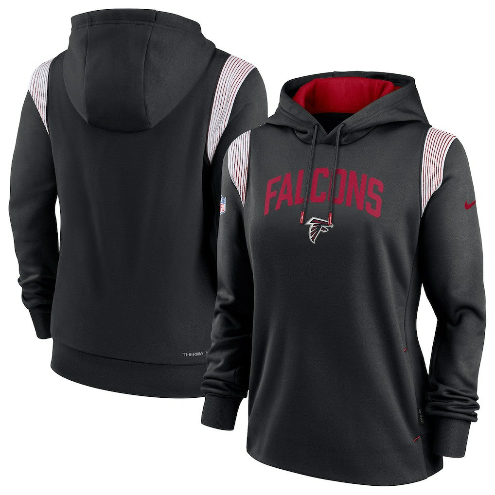 Atlanta Falcons Women's Sideline Stack Performance Pullover Hoodie - Black Hoodies