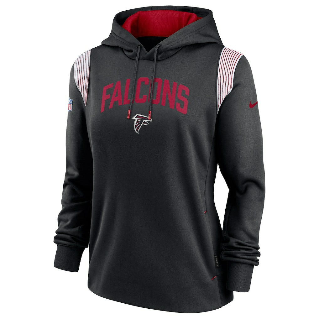 Atlanta Falcons Women's Sideline Stack Performance Pullover Hoodie - Black Hoodies