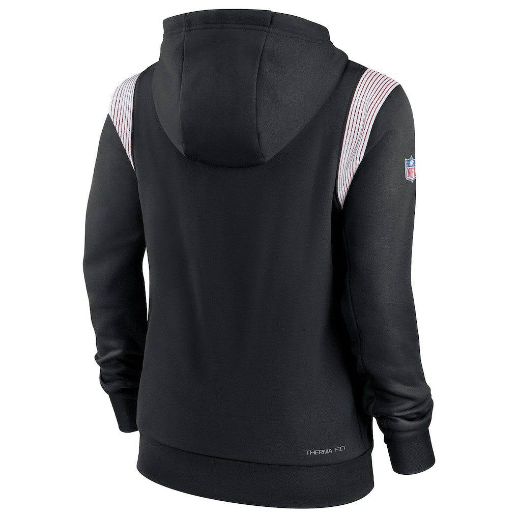 Atlanta Falcons Women's Sideline Stack Performance Pullover Hoodie - Black Hoodies
