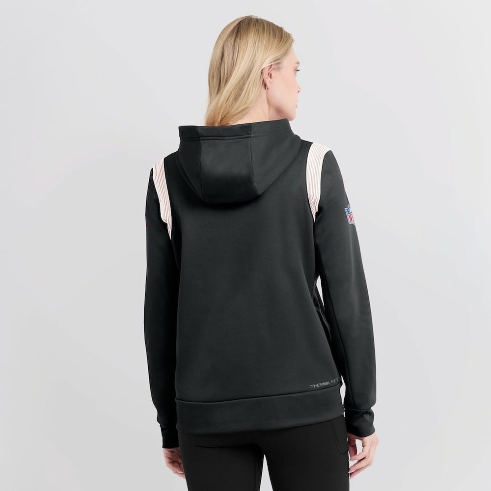 Atlanta Falcons Women's Sideline Stack Performance Pullover Hoodie - Black Hoodies