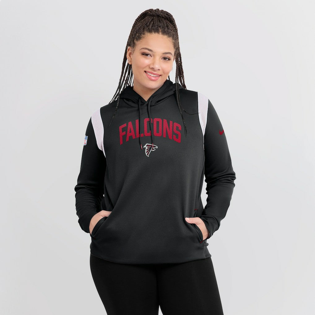 Atlanta Falcons Women's Sideline Stack Performance Pullover Hoodie - Black Hoodies