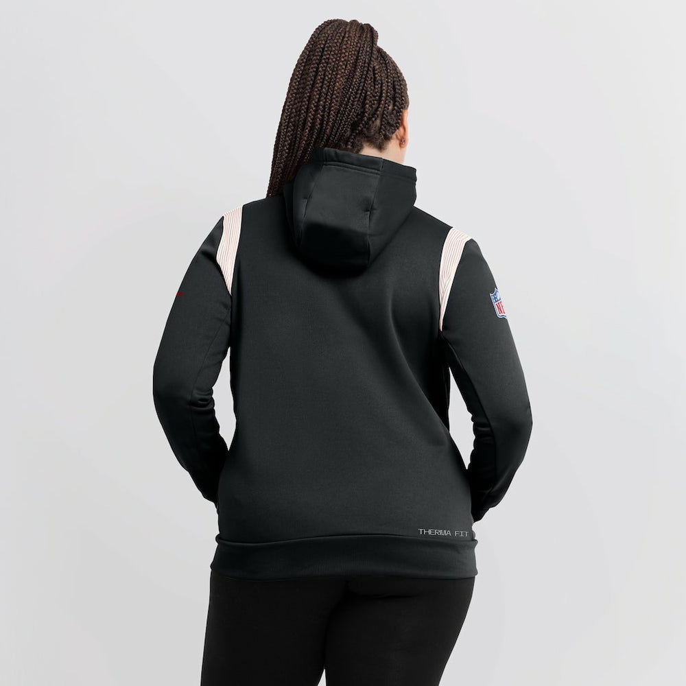 Atlanta Falcons Women's Sideline Stack Performance Pullover Hoodie - Black Hoodies