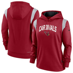 Arizona Cardinals Women's Sideline Stack Performance Pullover Hoodie - Cardinal Hoodies
