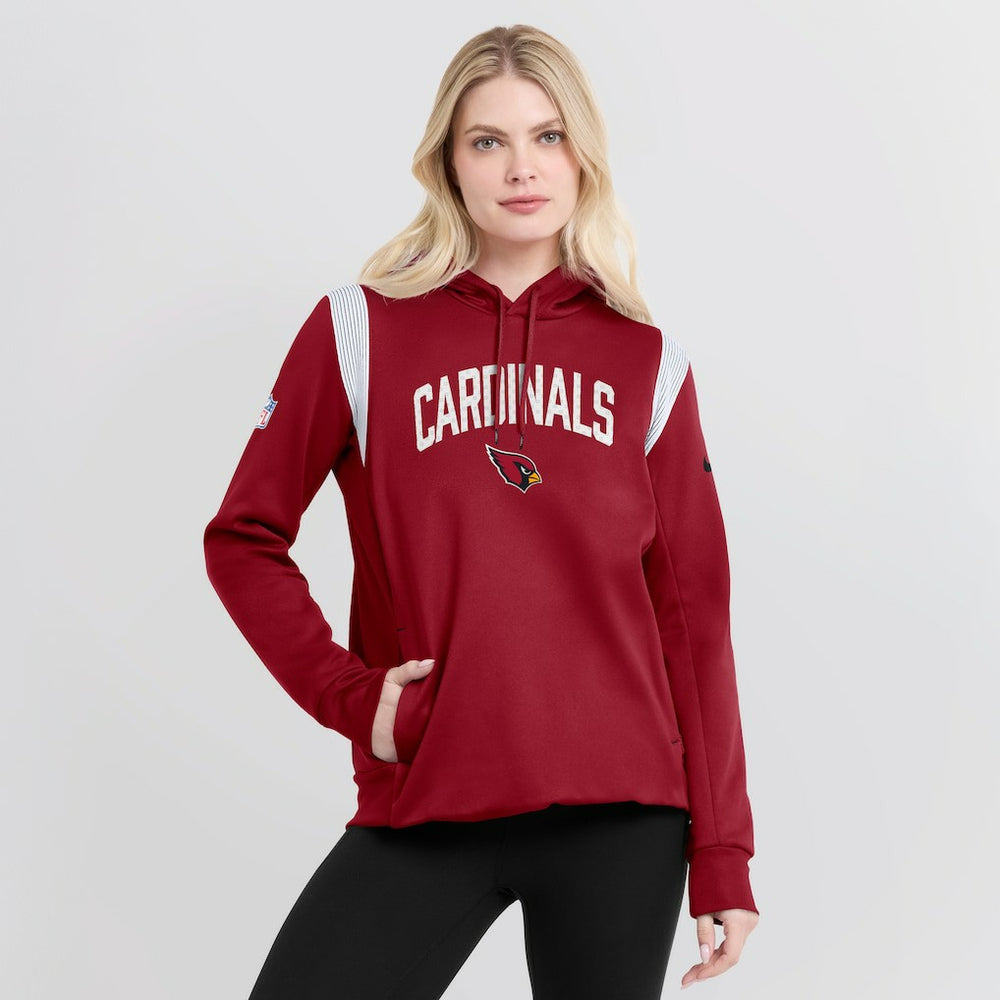 Arizona Cardinals Women's Sideline Stack Performance Pullover Hoodie - Cardinal Hoodies