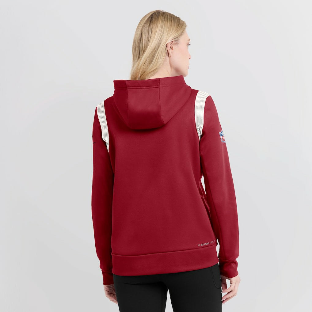 Arizona Cardinals Women's Sideline Stack Performance Pullover Hoodie - Cardinal Hoodies