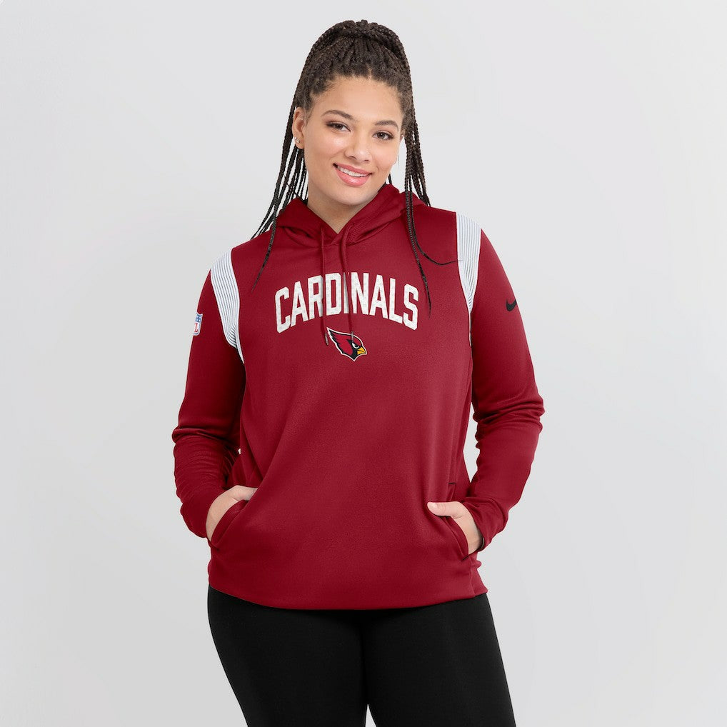 Arizona Cardinals Women's Sideline Stack Performance Pullover Hoodie - Cardinal Hoodies