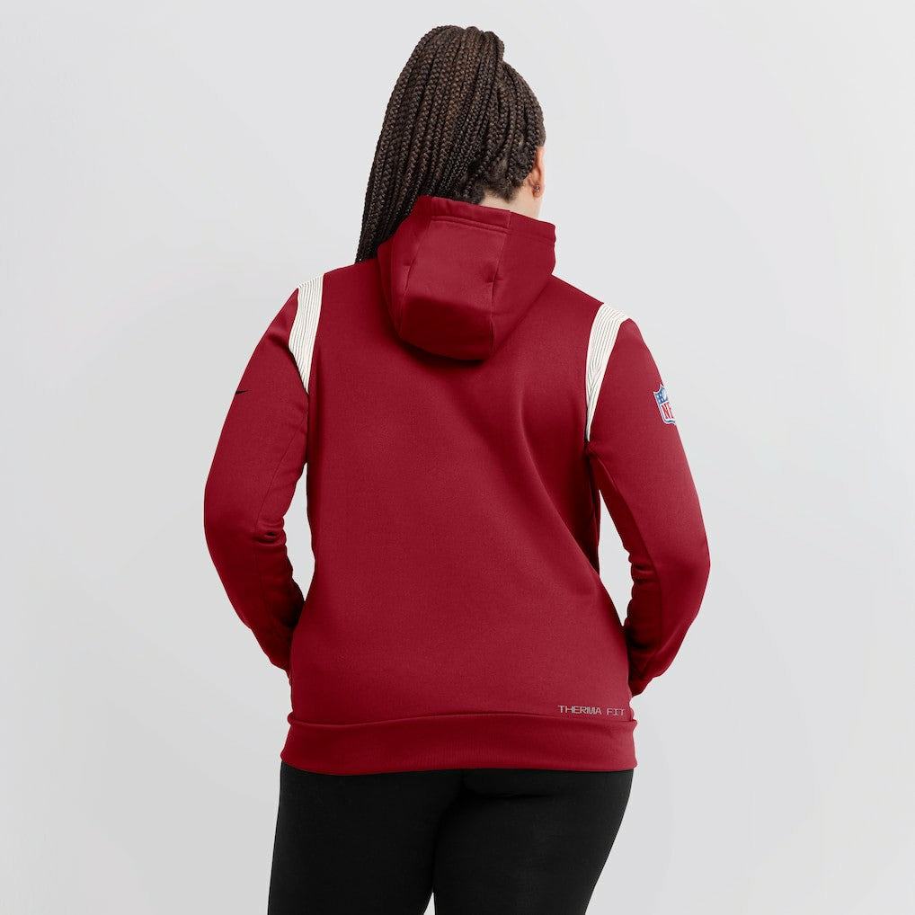Arizona Cardinals Women's Sideline Stack Performance Pullover Hoodie - Cardinal Hoodies