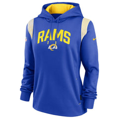 Los Angeles Rams Women's Sideline Stack Performance Pullover Hoodie - Royal Hoodies