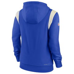 Los Angeles Rams Women's Sideline Stack Performance Pullover Hoodie - Royal Hoodies