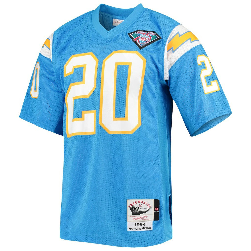 Natrone Means Los Angeles Chargers 1994 Authentic Throwback Retired Player Jersey - Powder Blue Jerseys