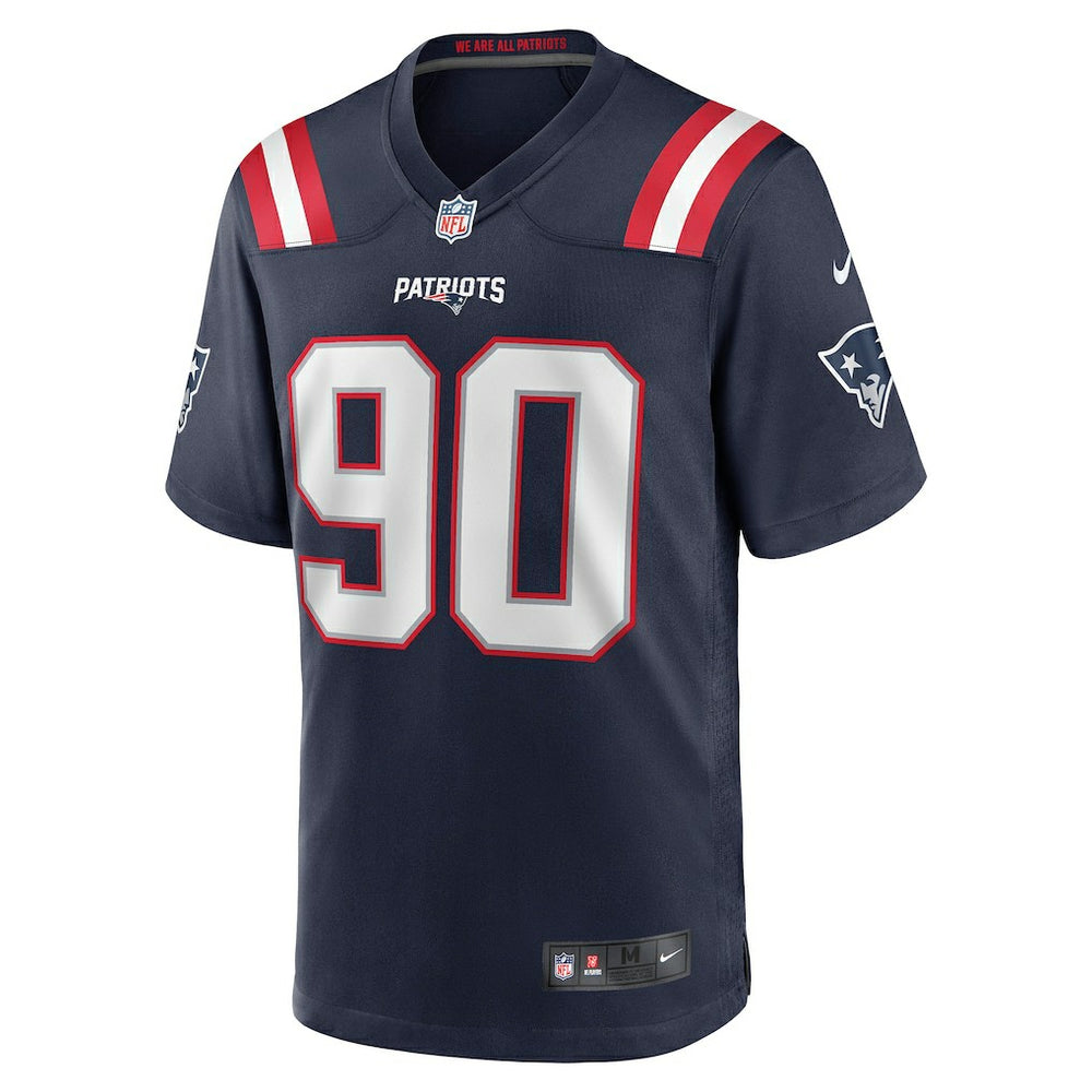 Christian Barmore New England Patriots Player Game Jersey - Navy Jerseys