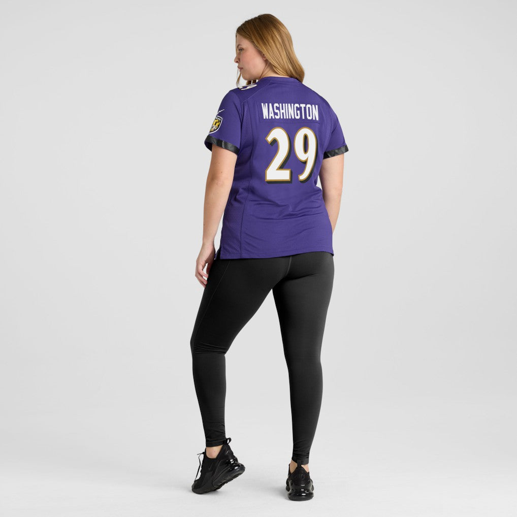 Ar'Darius Washington Baltimore Ravens Women's Player Game Jersey - Purple Jerseys