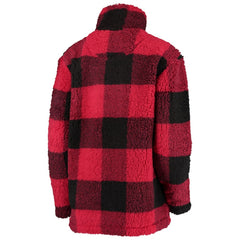 Chicago Blackhawks G-III 4Her by Carl Banks Women's Plaid Sherpa Quarter-Zip Jacket - Red/Black | US 4494520