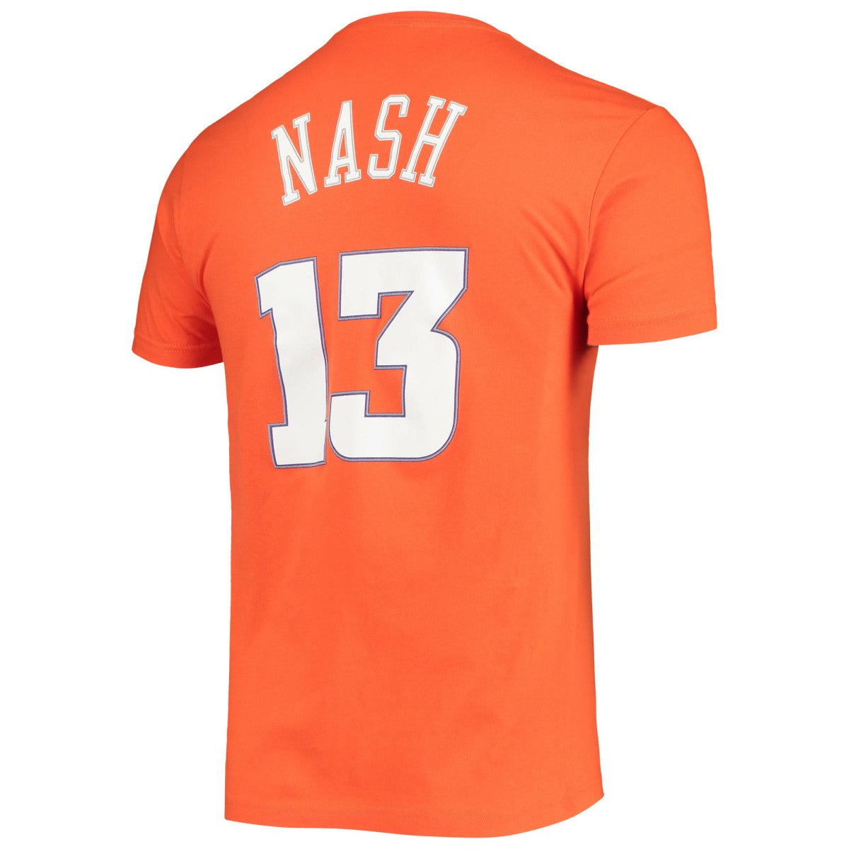 Steve Nash Phoenix Suns Hardwood Classics Stitch Name & Number T-Shirt Orange - Mitchell & Ness
