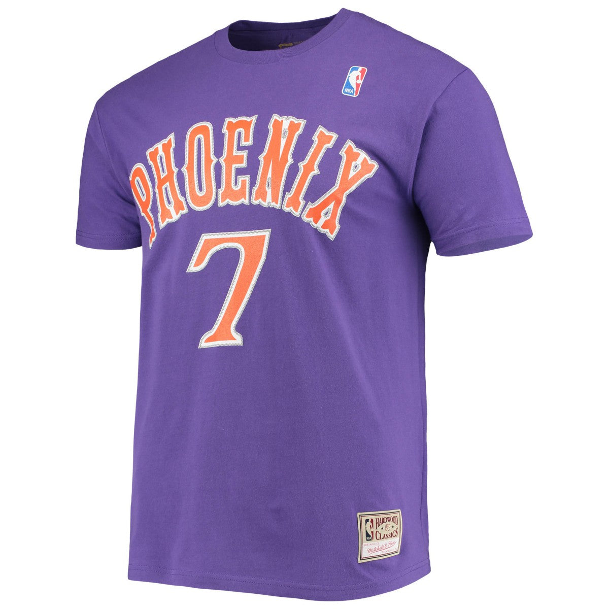 Kevin Johnson Phoenix Suns Hardwood Classics Stitch Name & Number T-Shirt Purple - Mitchell & Ness