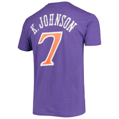 Kevin Johnson Phoenix Suns Hardwood Classics Stitch Name & Number T-Shirt Purple - Mitchell & Ness