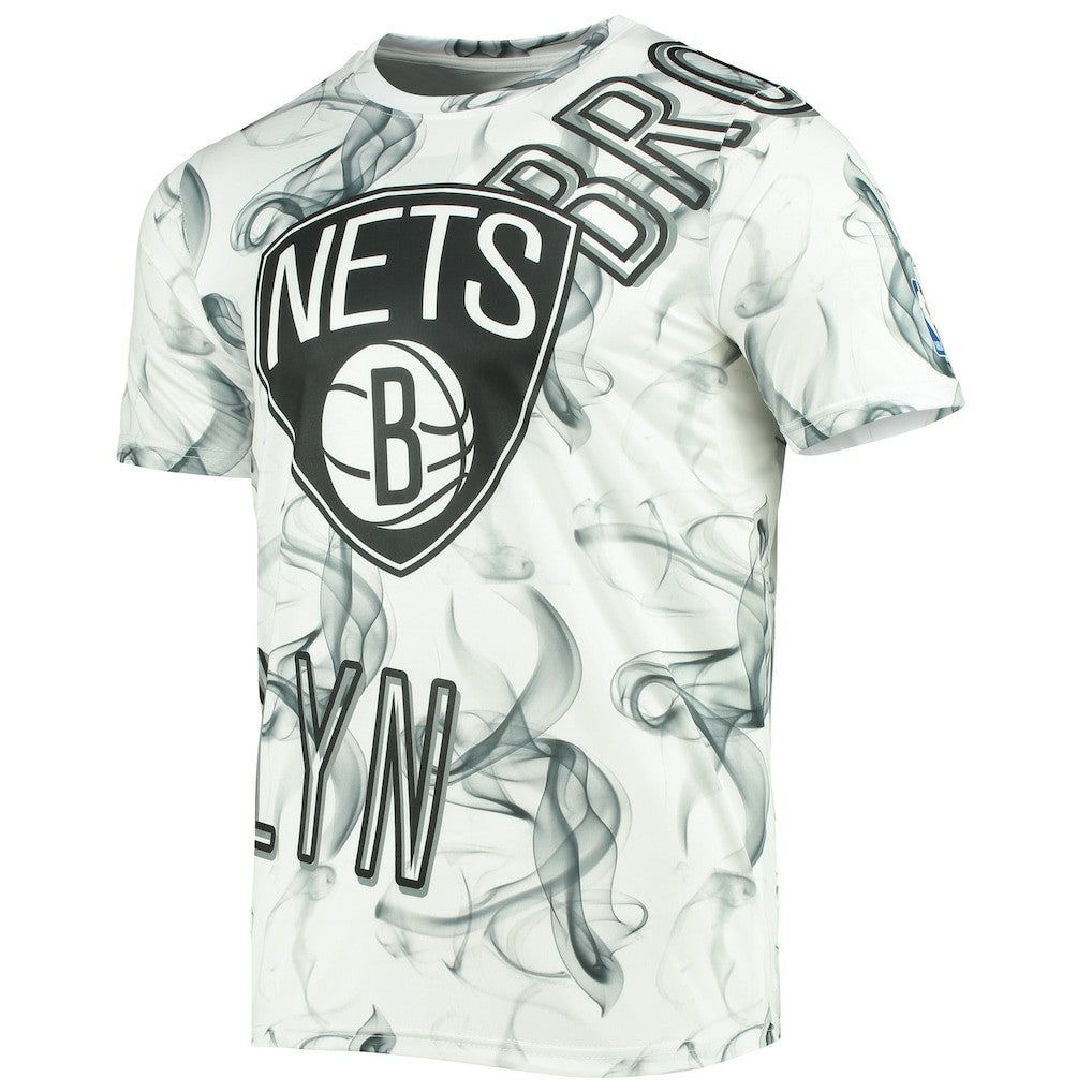 Brooklyn Nets FISLL Asymmetric Bold Smoke T-Shirt White/Black