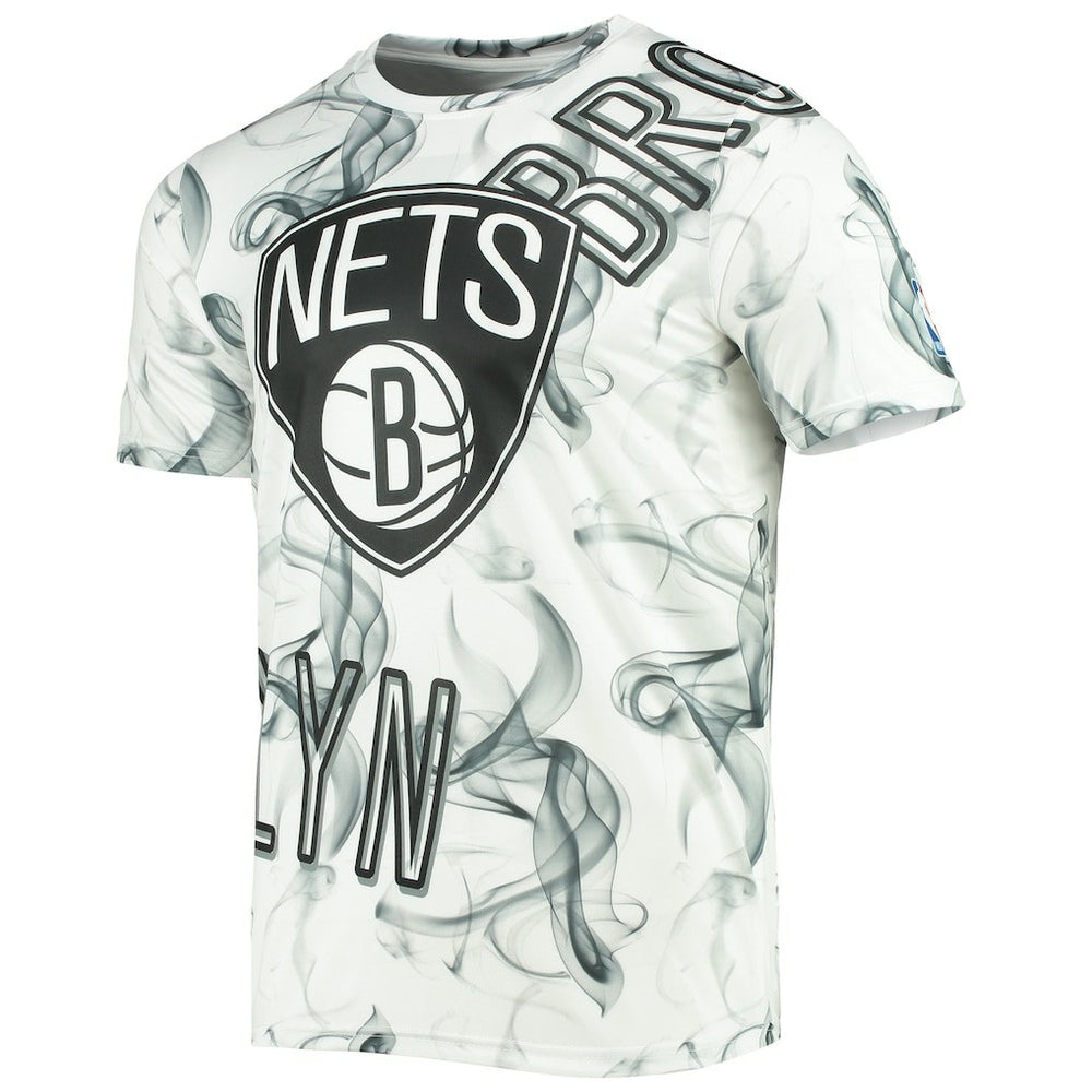 Brooklyn Nets FISLL Asymmetric Bold Smoke T-Shirt White/Black