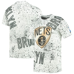 Brooklyn Nets FISLL Gold Foil Splatter Print T-Shirt White outlet