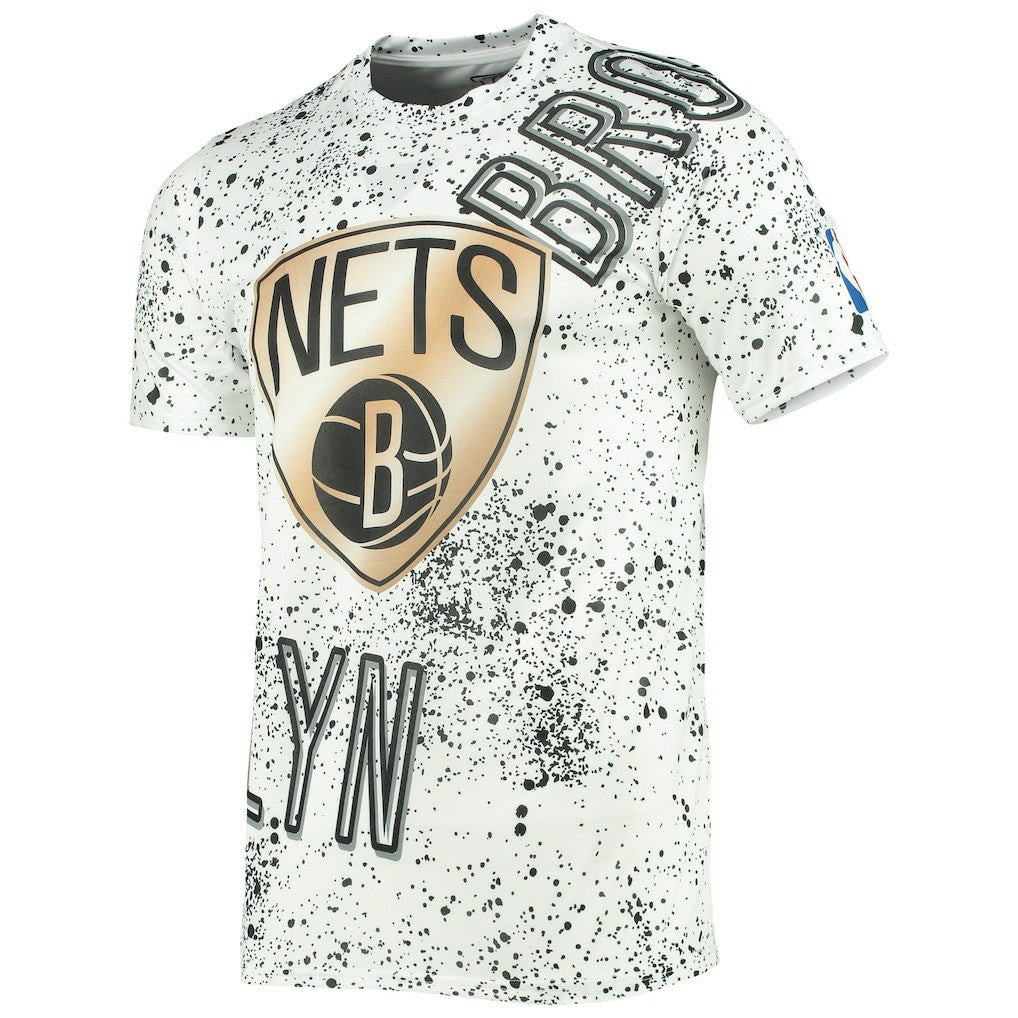 Brooklyn Nets FISLL Gold Foil Splatter Print T-Shirt White outlet