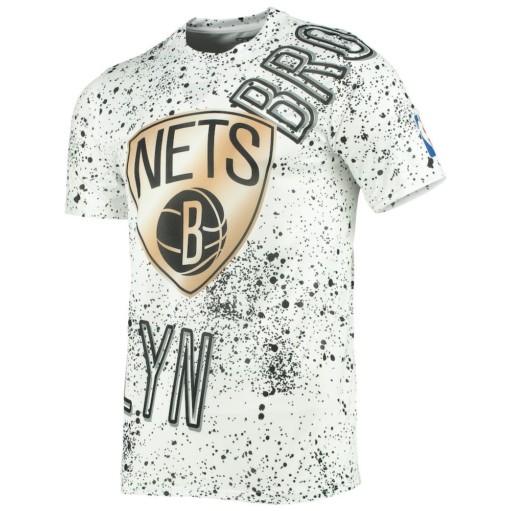 Brooklyn Nets FISLL Gold Foil Splatter Print T-Shirt White outlet