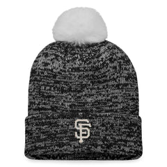 San Francisco Giants Fanatics Women's Iconic Cuffed Knit Hat with Pom - Black/White Hats