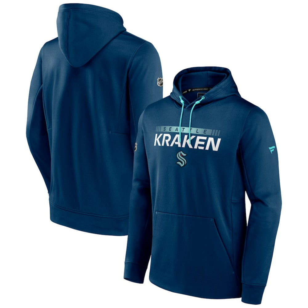 Seattle Kraken Fanatics Authentic Pro Rink Pullover Hoodie - Deep Sea Blue | US 4499286