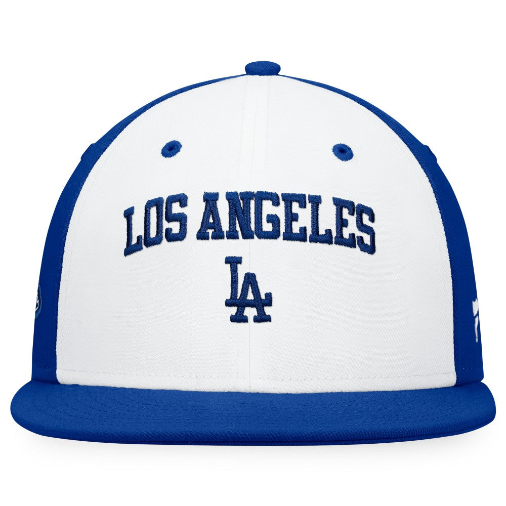 Los Angeles Dodgers Fanatics Iconic Color Blocked Fitted Hat - White/Royal Hats