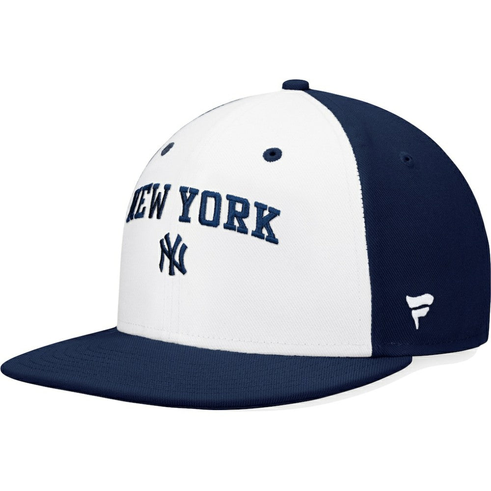 New York Yankees Fanatics Iconic Color Blocked Fitted Hat - White/Navy Hats