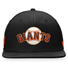 San Francisco Giants Fanatics Iconic Team Patch Fitted Hat - Black Hats