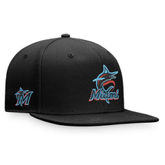 Miami Marlins Fanatics Iconic Team Patch Fitted Hat - Black Hats