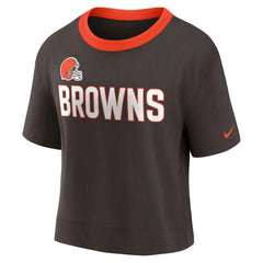 Cleveland Browns Women's High Hip Fashion Cropped Top - Brown Tops