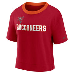 Tampa Bay Buccaneers Women's High Hip Fashion Cropped Top - Red Tops