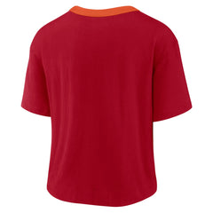 Tampa Bay Buccaneers Women's High Hip Fashion Cropped Top - Red Tops