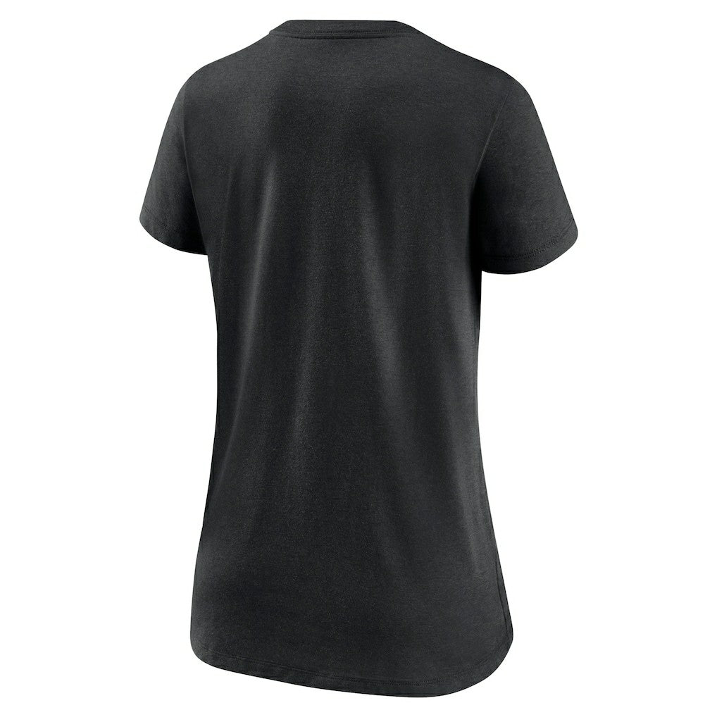 Cincinnati Bengals Women's Lock Up Tri-Blend V-Neck T-Shirt - Heathered Black T-shirts