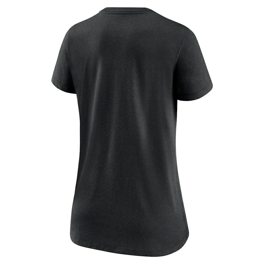 Cincinnati Bengals Women's Lock Up Tri-Blend V-Neck T-Shirt - Heathered Black T-shirts