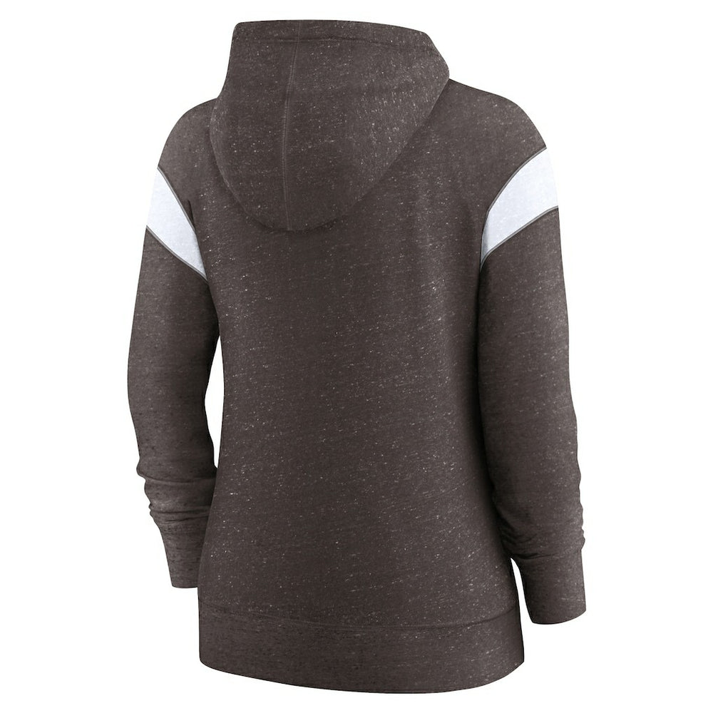 Cleveland Browns Women's Monaco Lightweight Full-Zip Hoodie - Brown/White Hoodies