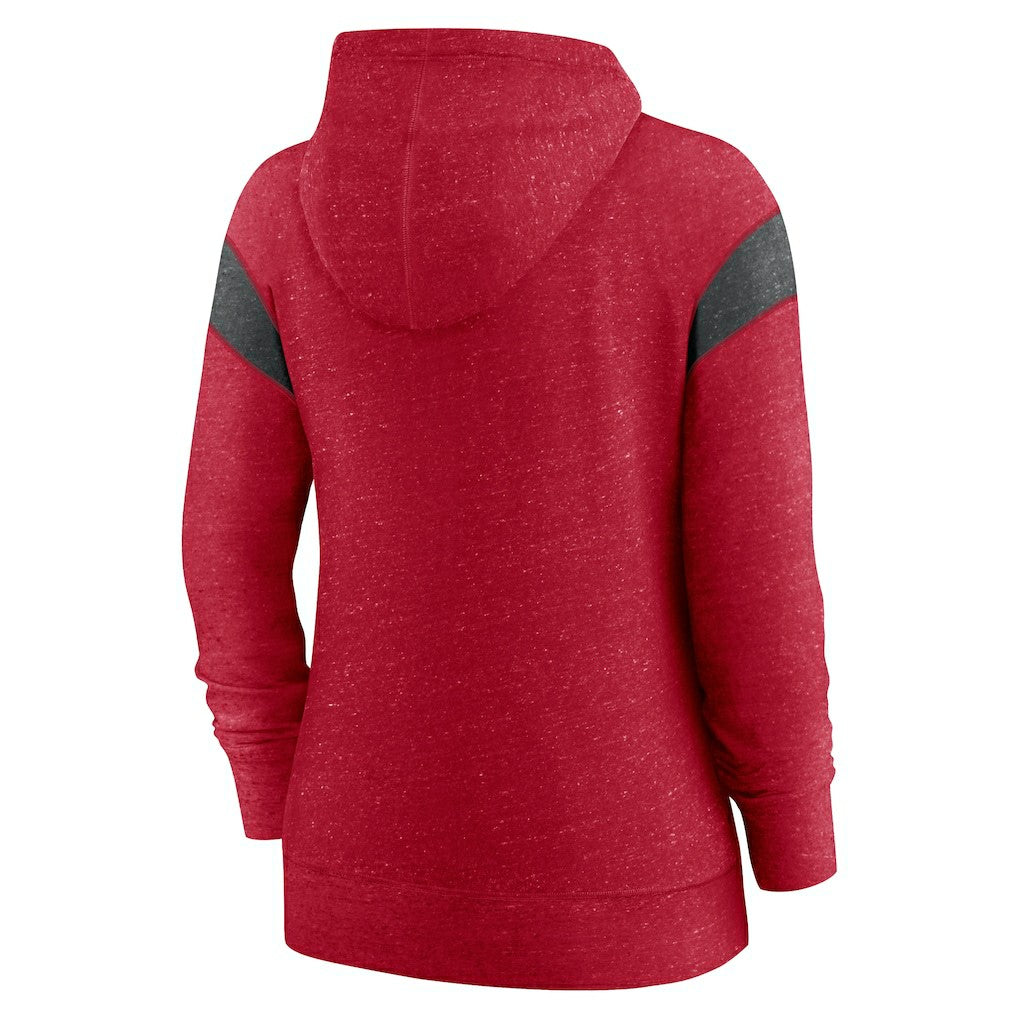 San Francisco 49ers Women's Monaco Lightweight Full-Zip Hoodie - Scarlet/Heather Black Hoodies