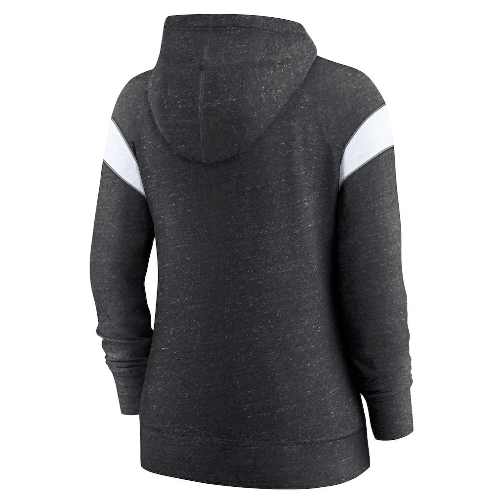 Las Vegas Raiders Women's Plus Size Monaco Full-Zip Lightweight Hoodie - Heather Black/White Hoodies