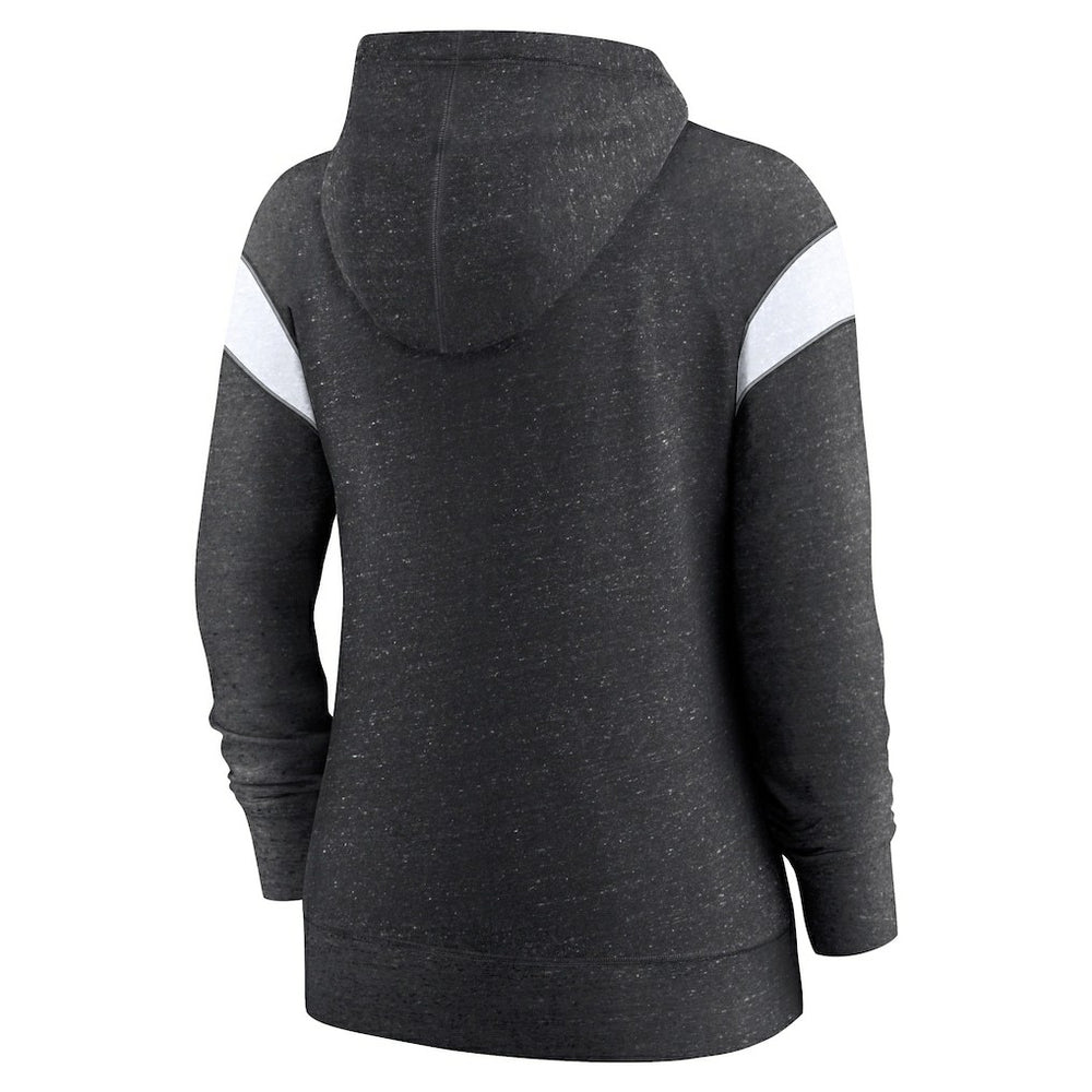 Las Vegas Raiders Women's Plus Size Monaco Full-Zip Lightweight Hoodie - Heather Black/White Hoodies