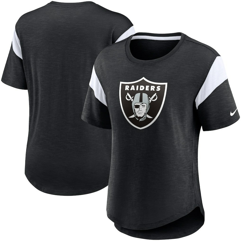 Las Vegas Raiders Women's Primary Logo Fashion Top - Heather Black Tops